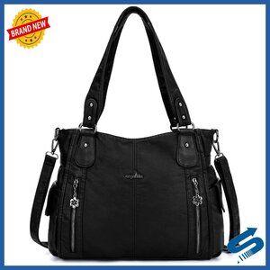 Vegan Leather Hobo Purse Top Handle Shoulder Bag Roomy Casual Tote Satchel